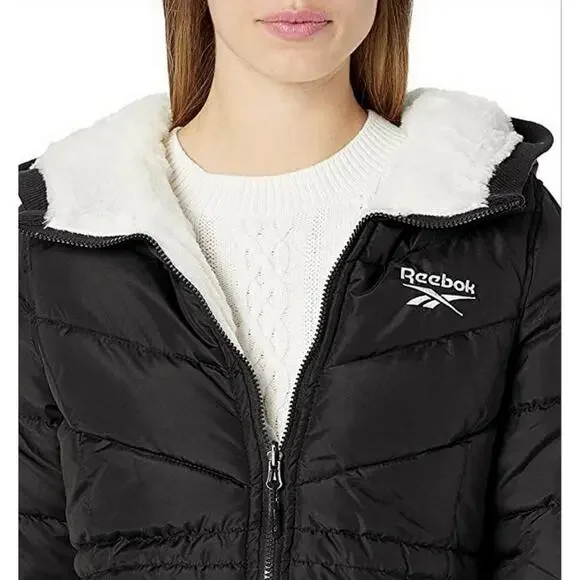 NEW Reebok Women's Reversible Puffer Anorak Sherpa Lined Jacket XL - Picture 3 of 12